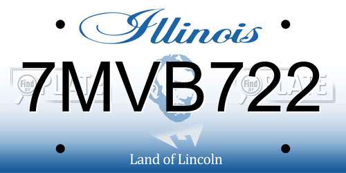7MVB722 Illinois License Plate