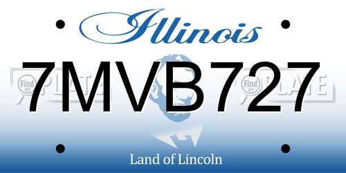 7MVB727 Illinois License Plate