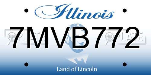 7MVB772 Illinois License Plate