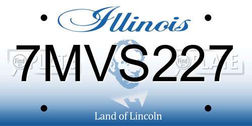 7MVS227 Illinois License Plate