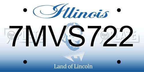 7MVS722 Illinois License Plate