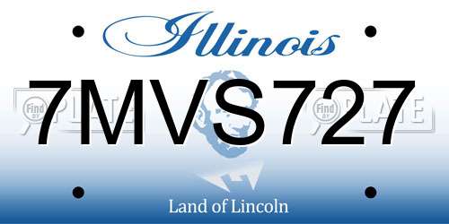 7MVS727 Illinois License Plate