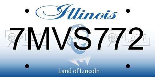 7MVS772 Illinois License Plate