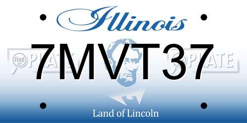 7MVT37 Illinois License Plate