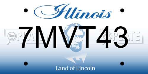 7MVT43 Illinois License Plate