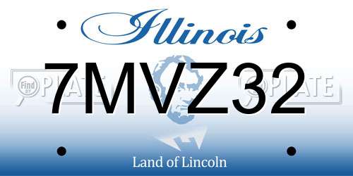 7MVZ32 Illinois License Plate