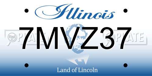 7MVZ37 Illinois License Plate