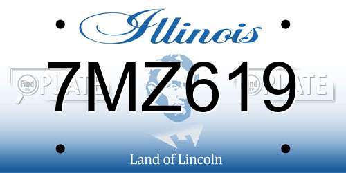 7MZ619 Illinois License Plate