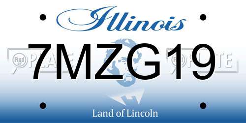 7MZG19 Illinois License Plate