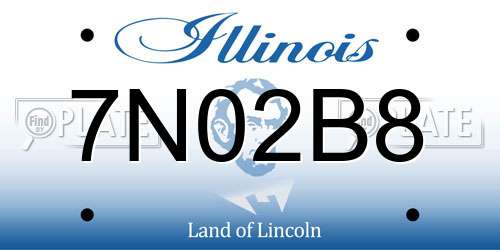 7N02B8 Illinois License Plate