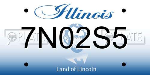 7N02S5 Illinois License Plate
