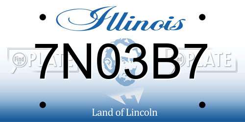 7N03B7 Illinois License Plate