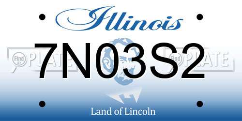 7N03S2 Illinois License Plate