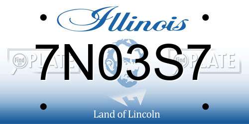 7N03S7 Illinois License Plate