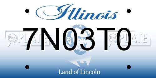 7N03T0 Illinois License Plate