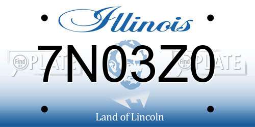 7N03Z0 Illinois License Plate