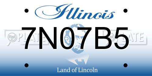 7N07B5 Illinois License Plate