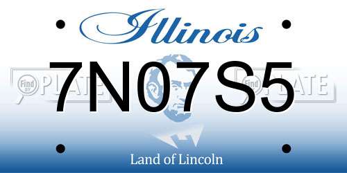 7N07S5 Illinois License Plate
