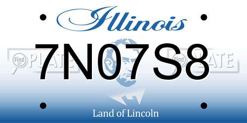 7N07S8 Illinois License Plate