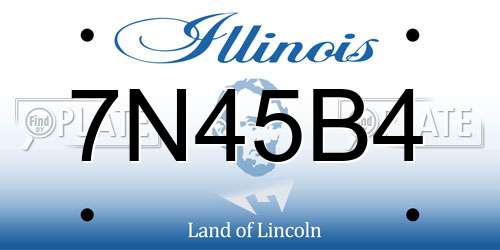 7N45B4 Illinois License Plate