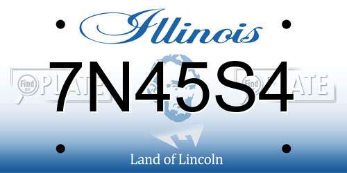 7N45S4 Illinois License Plate