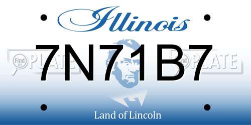 7N71B7 Illinois License Plate