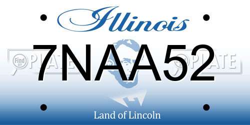 7NAA52 Illinois License Plate