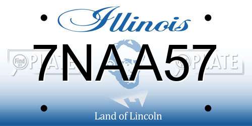 7NAA57 Illinois License Plate