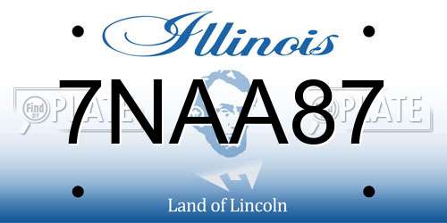 7NAA87 Illinois License Plate