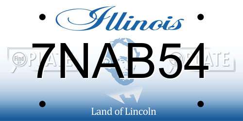 7NAB54 Illinois License Plate