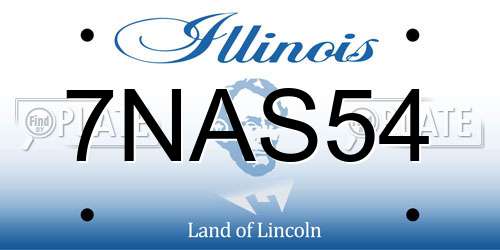 7NAS54 Illinois License Plate