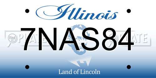 7NAS84 Illinois License Plate
