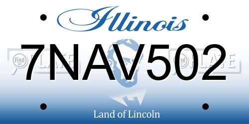 7NAV502 Illinois License Plate