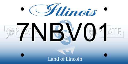 7NBV01 Illinois License Plate