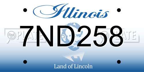 7ND258 Illinois License Plate