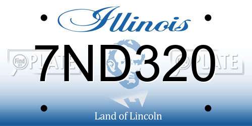 7ND320 Illinois License Plate