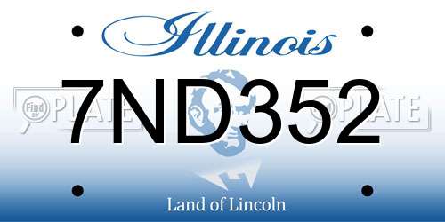 7ND352 Illinois License Plate