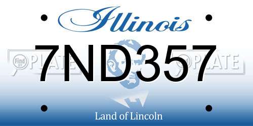 7ND357 Illinois License Plate