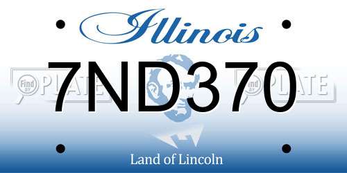 7ND370 Illinois License Plate