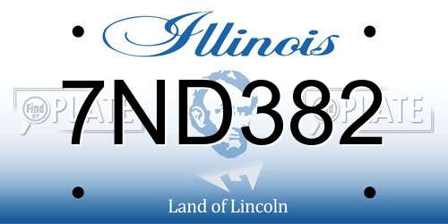 7ND382 Illinois License Plate