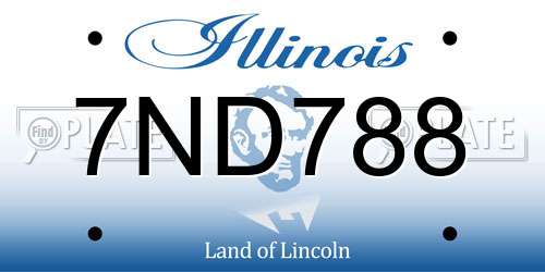 7ND788 Illinois License Plate