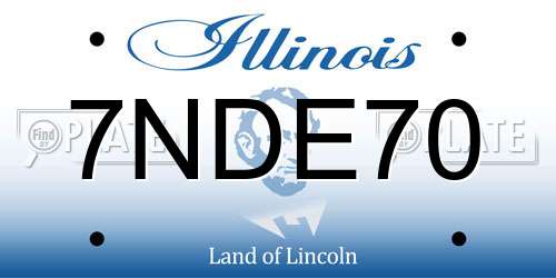 7NDE70 Illinois License Plate