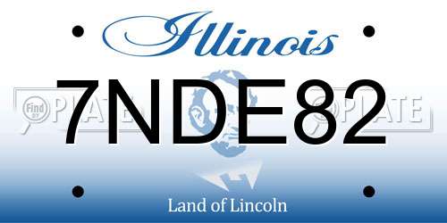 7NDE82 Illinois License Plate