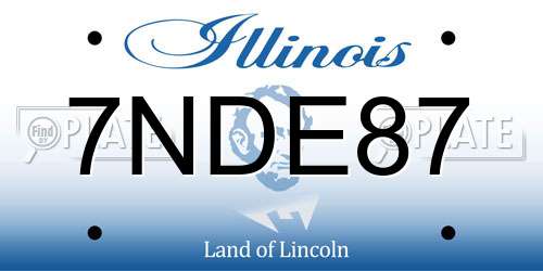 7NDE87 Illinois License Plate