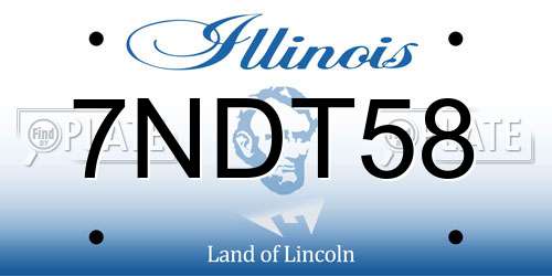 7NDT58 Illinois License Plate