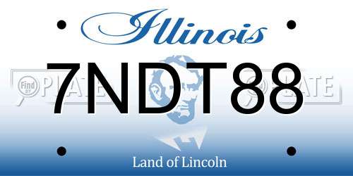 7NDT88 Illinois License Plate