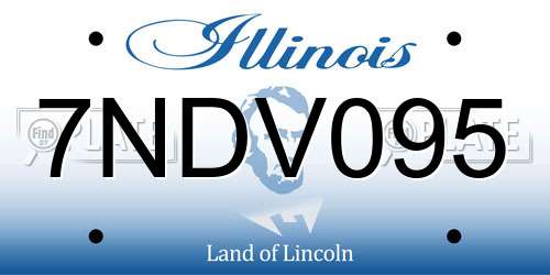 7NDV095 Illinois License Plate