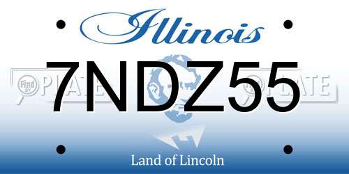 7NDZ55 Illinois License Plate