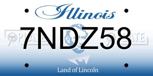 7NDZ58 Illinois License Plate