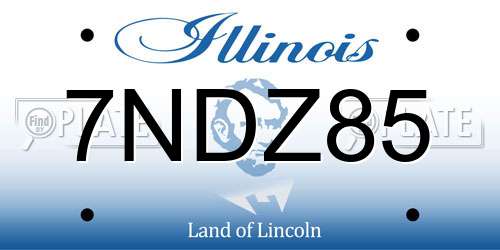 7NDZ85 Illinois License Plate
